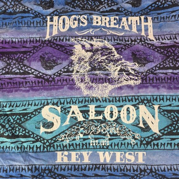 Vintage HOG’S BREATH SALOON AOP Tie Dye Key West Florida Men's Size XL - Picture 10 of 10